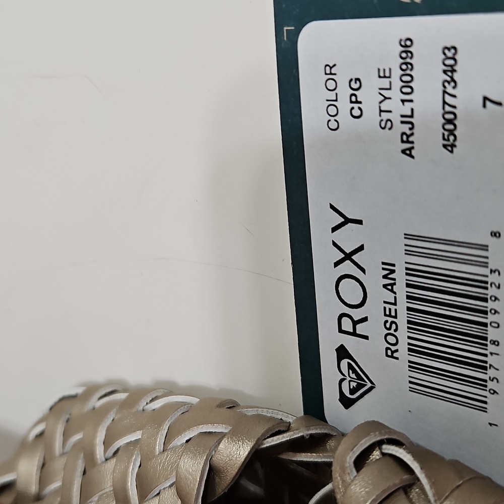 NWT Roxy Roselani Metallic Braided Woven Sandals 7 - Picture 5 of 6